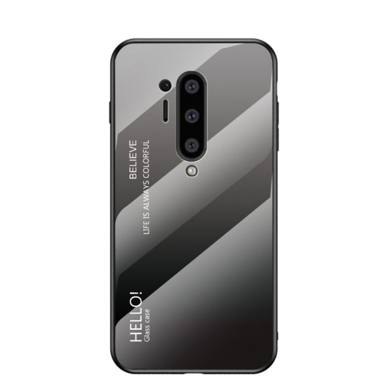 Hülle OnePlus 8 Pro Schwarz Hallo Gehärtetes Glas