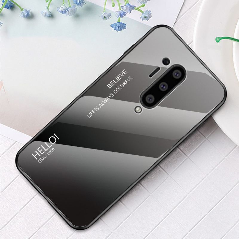 Hülle OnePlus 8 Pro Schwarz Hallo Gehärtetes Glas