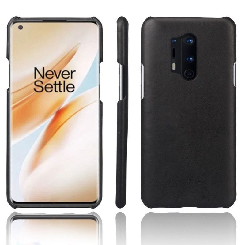 Hülle OnePlus 8 Pro Schwarz Ksq Ledereffekt