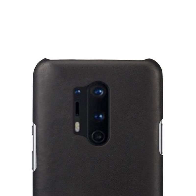 Hülle OnePlus 8 Pro Schwarz Ksq Ledereffekt