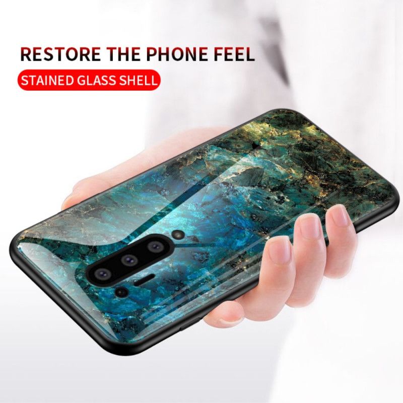 Hülle OnePlus 8 Pro Schwarz Vorfarben Aus Gehärtetem Glas