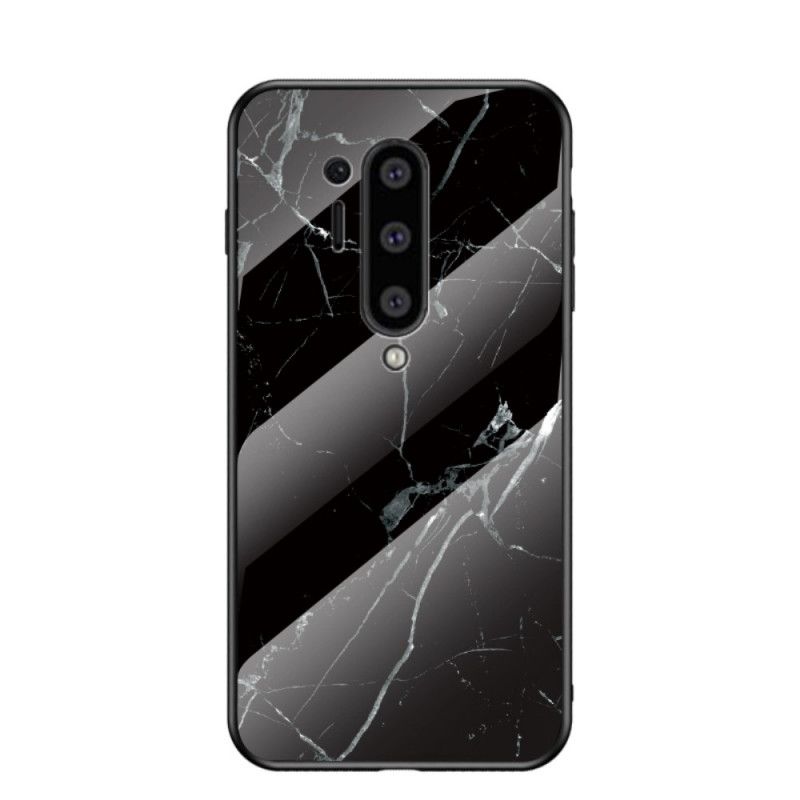 Hülle OnePlus 8 Pro Schwarz Vorfarben Aus Gehärtetem Glas