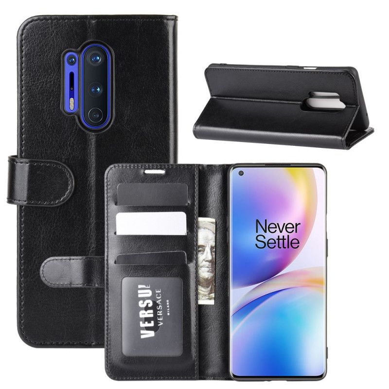 Lederhüllen OnePlus 8 Pro Schwarz Handyhülle Finesse Leder Stil