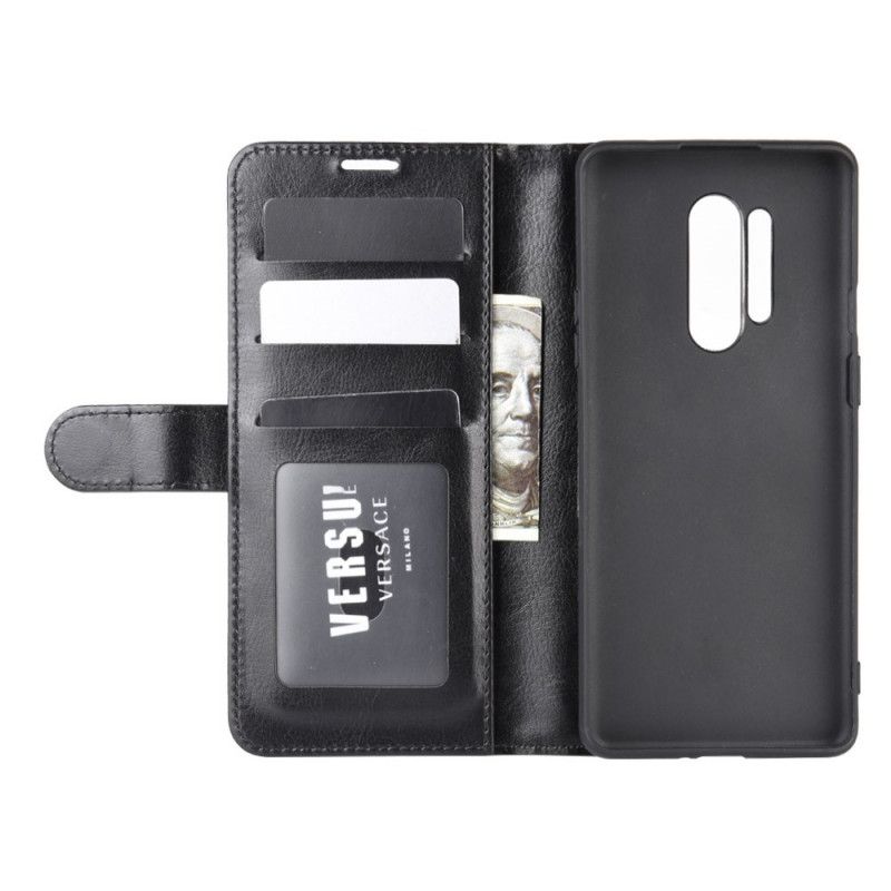 Lederhüllen OnePlus 8 Pro Schwarz Handyhülle Finesse Leder Stil
