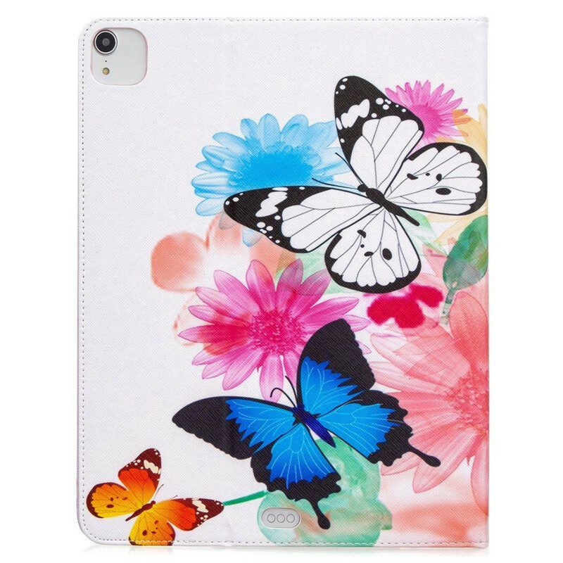Flip Case Für iPad Pro 12.9" (2022) Gedrucktes Muster Mit Schmetterlingen