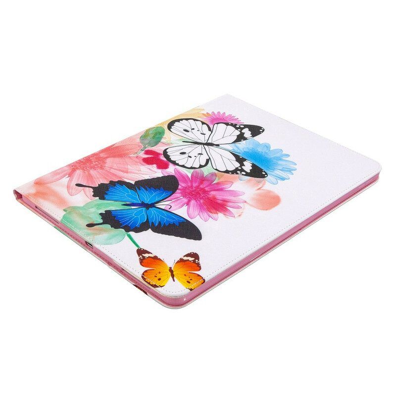 Flip Case Für iPad Pro 12.9" (2022) Gedrucktes Muster Mit Schmetterlingen