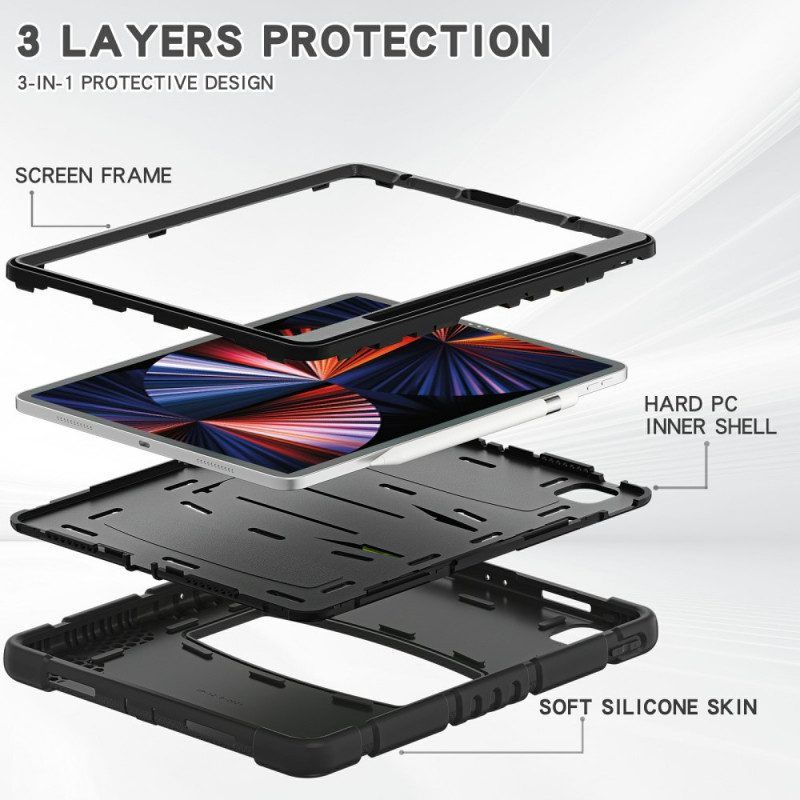 Hülle Für iPad Pro 12.9" (2022) Schutzhülle Dreifacher Schutz Mit Ständer