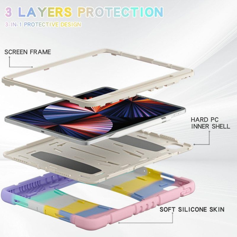 Hülle Für iPad Pro 12.9" (2022) Schutzhülle Dreifacher Schutz Mit Stützfarbe
