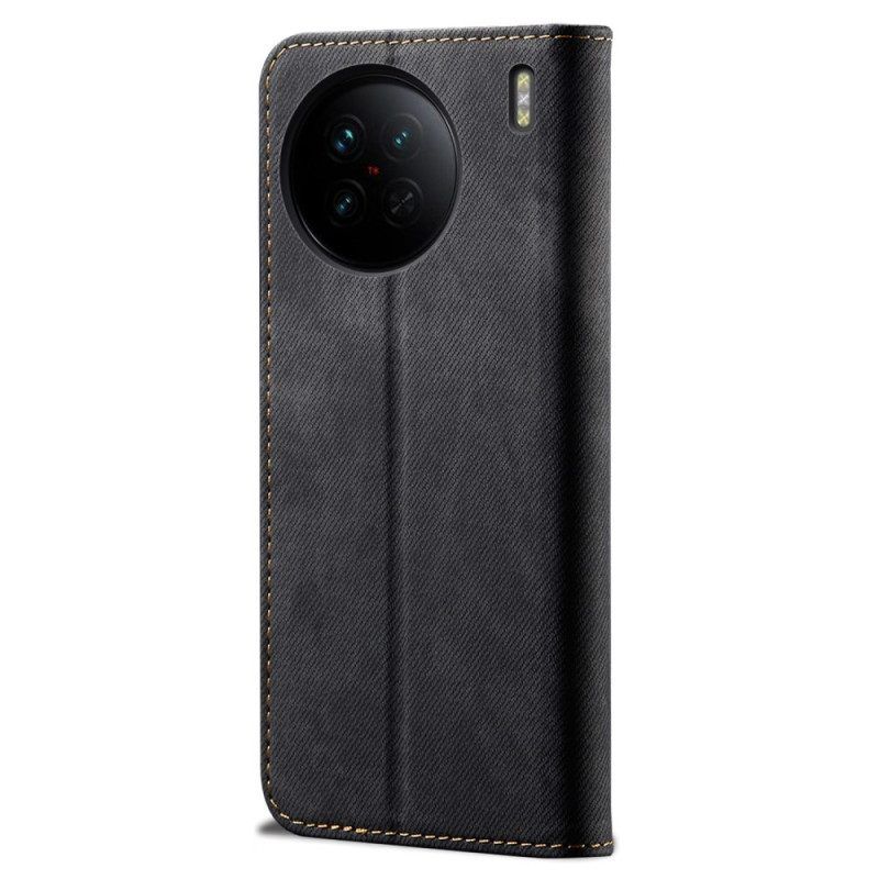 Schutzhülle Für Vivo X90 Pro Flip Case Denim-stoff