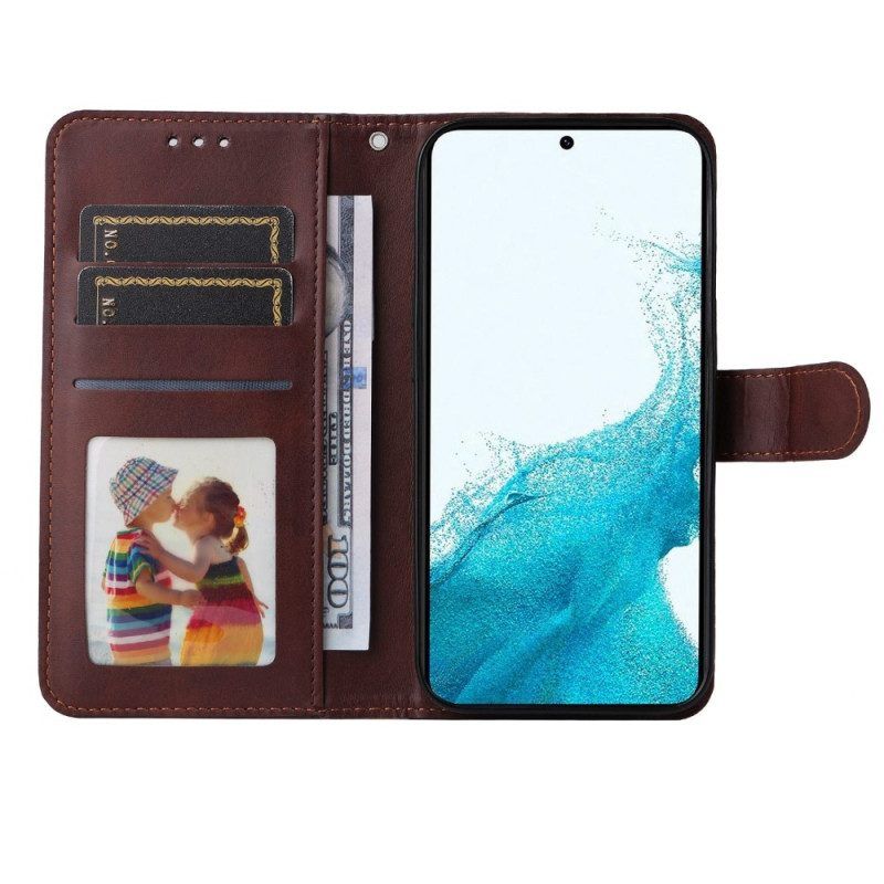 Flip Case Für Samsung Galaxy S23 Plus 5G Mit Kordel Schlicht Mit Riemen