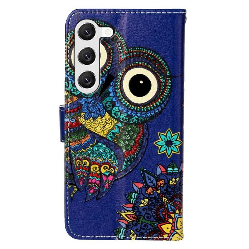 Flip Case Für Samsung Galaxy S23 Plus 5G Mit Kordel Tanga-eule