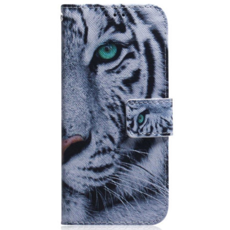 Flip Case Für Samsung Galaxy S23 Plus 5G Weißer Tiger