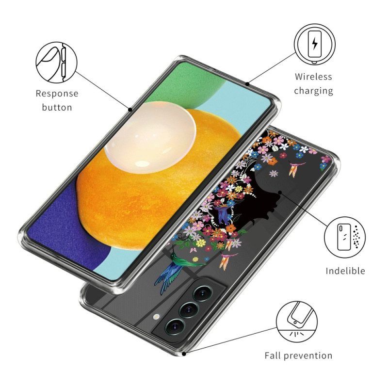 Hülle Für Samsung Galaxy S23 Plus 5G Transparenter Blütenkopf