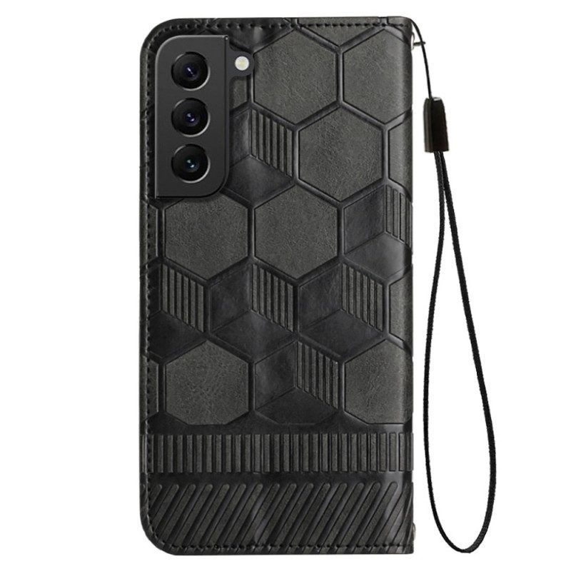 Lederhüllen Für Samsung Galaxy S23 Plus 5G Mit Kordel Riemchen-fußball-stil