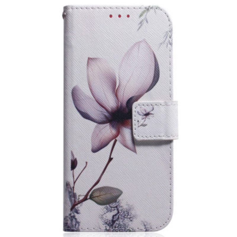 Lederhüllen Für Samsung Galaxy S23 Plus 5G Pinke Blume