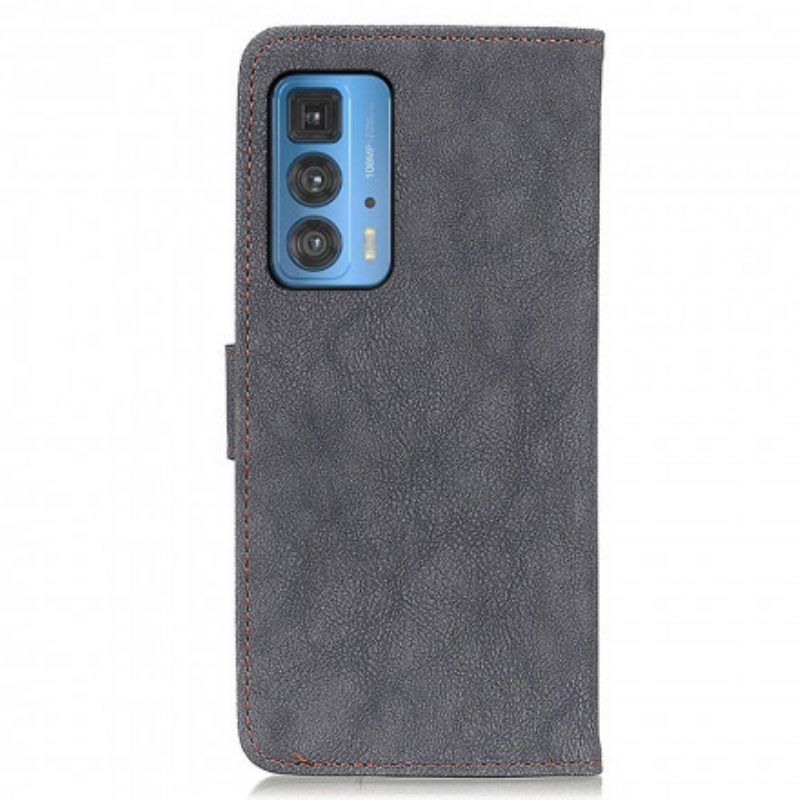 Flip Case Für Motorola Edge 20 Pro Khazneh Retro Spaltleder