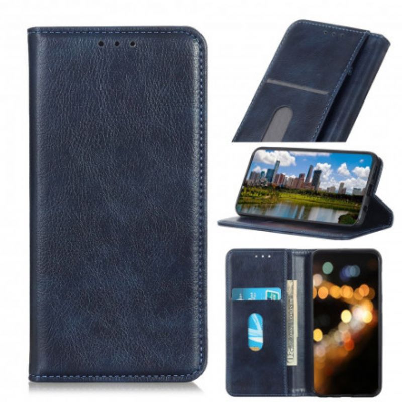 Flip Case Motorola Edge 20 Pro Elegance Spaltleder Litschi