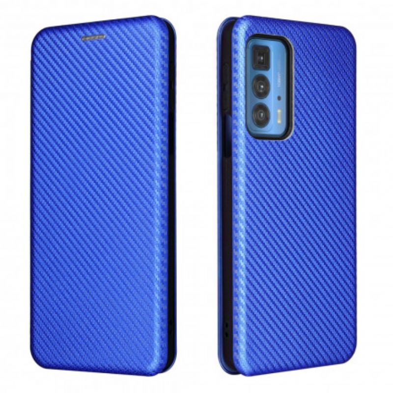 Flip Case Motorola Edge 20 Pro Farbiges Carbon-silikon