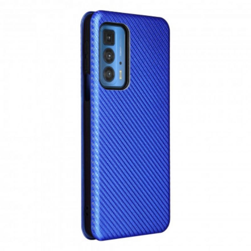 Flip Case Motorola Edge 20 Pro Farbiges Carbon-silikon