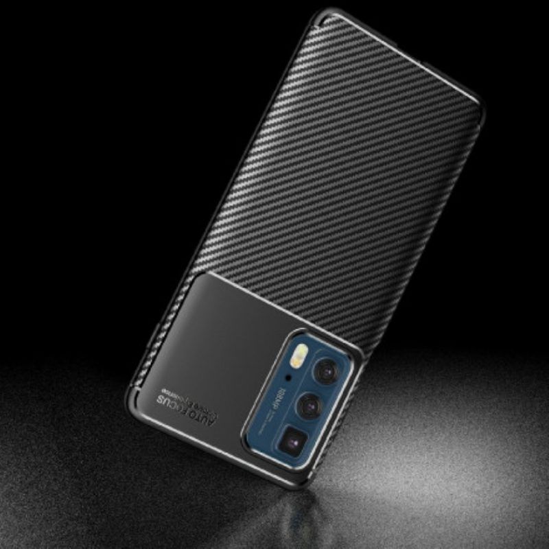 Hülle Für Motorola Edge 20 Pro Flexible Kohlefaserstruktur