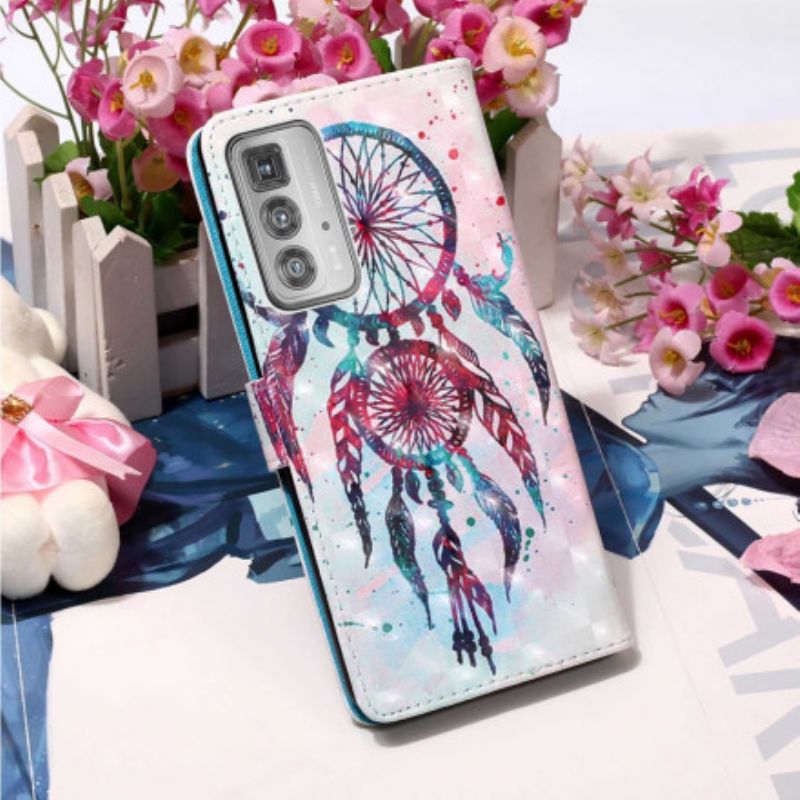 Lederhüllen Für Motorola Edge 20 Pro Aquarell-traumfänger