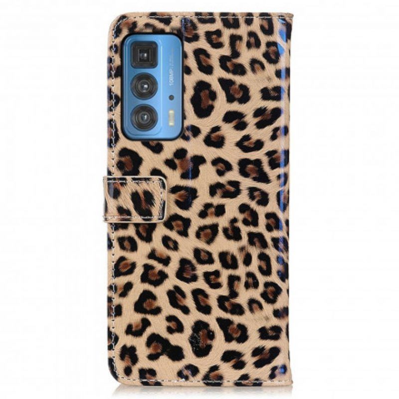 Lederhüllen Für Motorola Edge 20 Pro Leopard