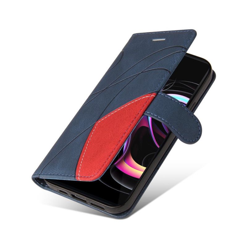 Lederhüllen Für Motorola Edge 20 Pro Zweifarbig