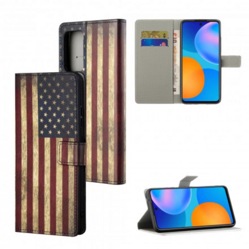 Lederhüllen Motorola Edge 20 Pro Amerikanische Flagge