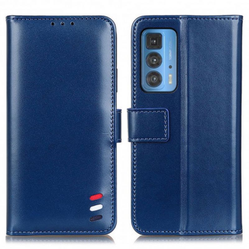 Lederhüllen Motorola Edge 20 Pro Handyhülle Dreifarbiger Ledereffekt
