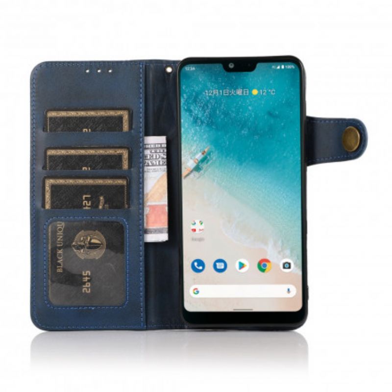 Lederhüllen Motorola Edge 20 Pro Kunstlederknopf Khazneh