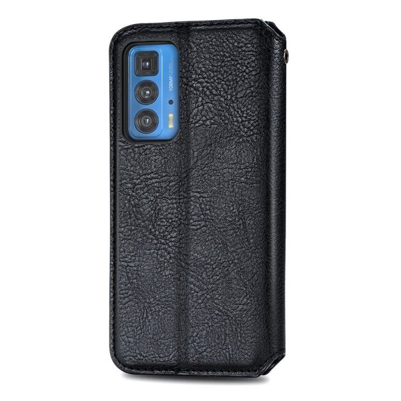 Schutzhülle Für Motorola Edge 20 Pro Flip Case Rautenstruktur In Lederoptik