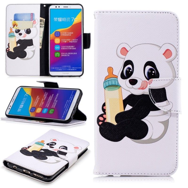 Lederhüllen Honor 7C Handyhülle Babypanda