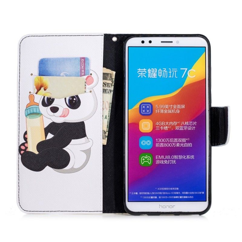 Lederhüllen Honor 7C Handyhülle Babypanda