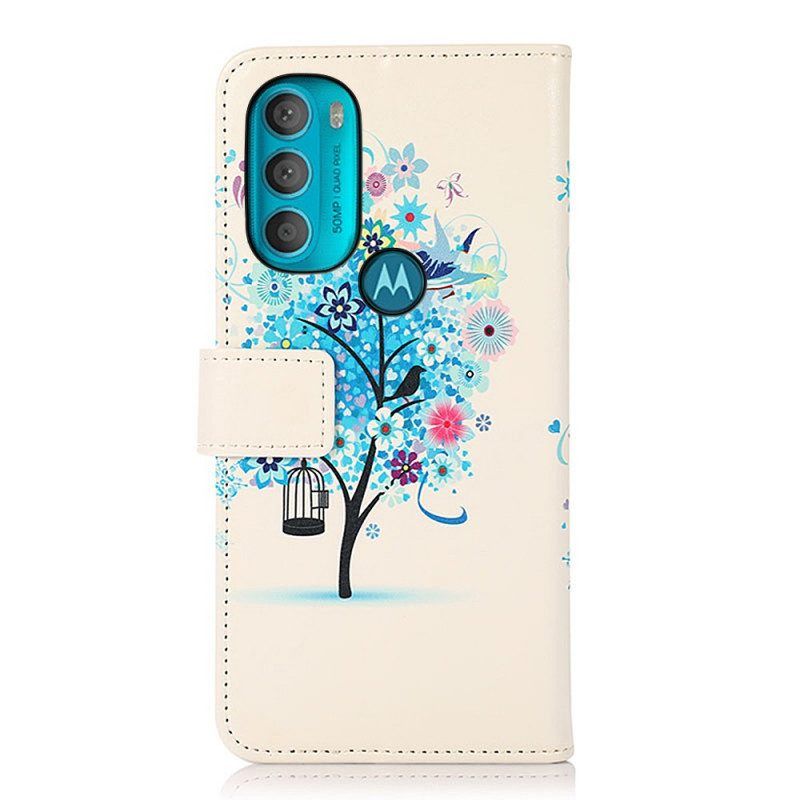 Flip Case Für Moto G71 5G Blühender Baum