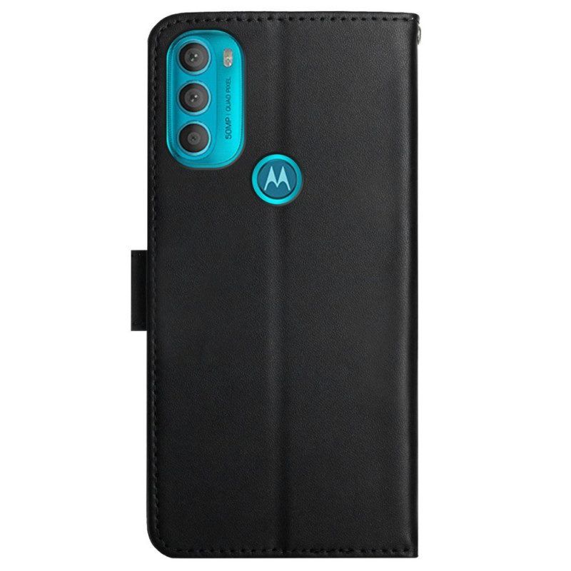 Flip Case Für Moto G71 5G Echtes Nappaleder