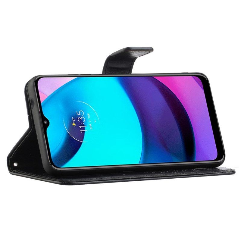 Flip Case Für Moto G71 5G Mit Kordel Tangabaum Und Eulen
