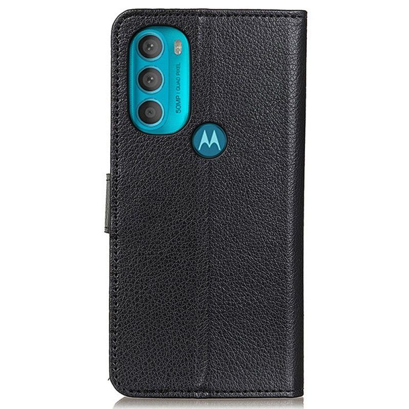 Flip Case Für Moto G71 5G Traditionell Litschi