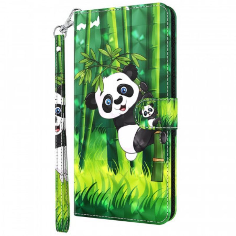 Lederhüllen Für Moto G71 5G Panda Und Bambus