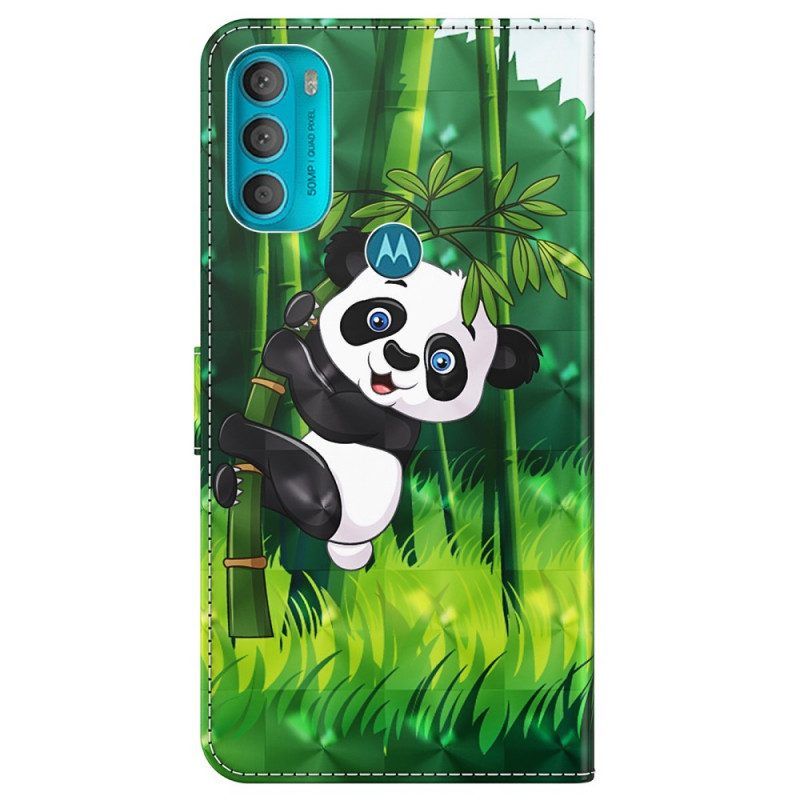 Lederhüllen Für Moto G71 5G Panda Und Bambus