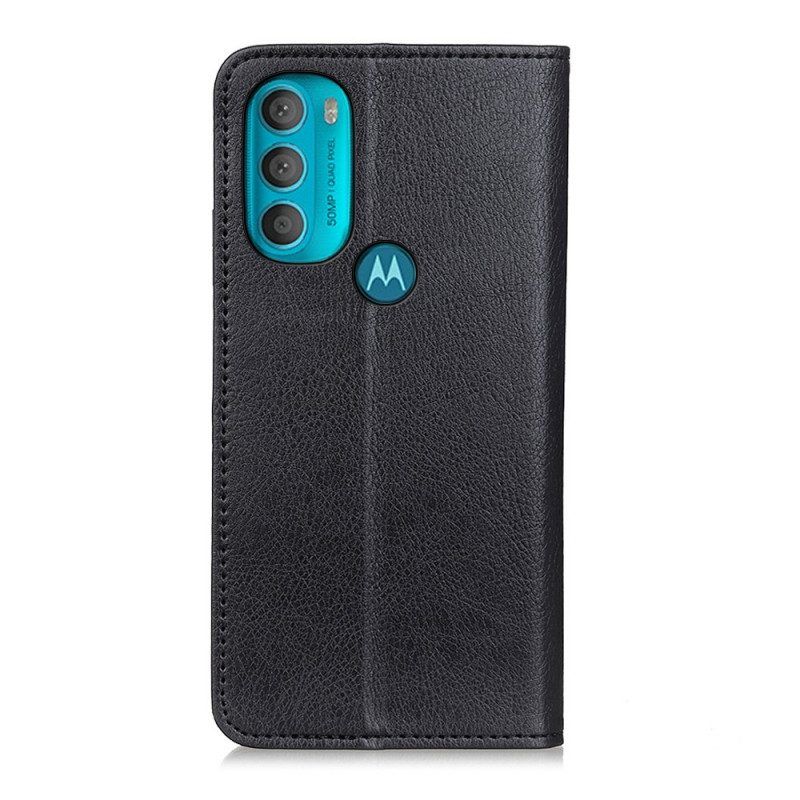 Schutzhülle Für Moto G71 5G Flip Case Strukturiertes Spaltleder