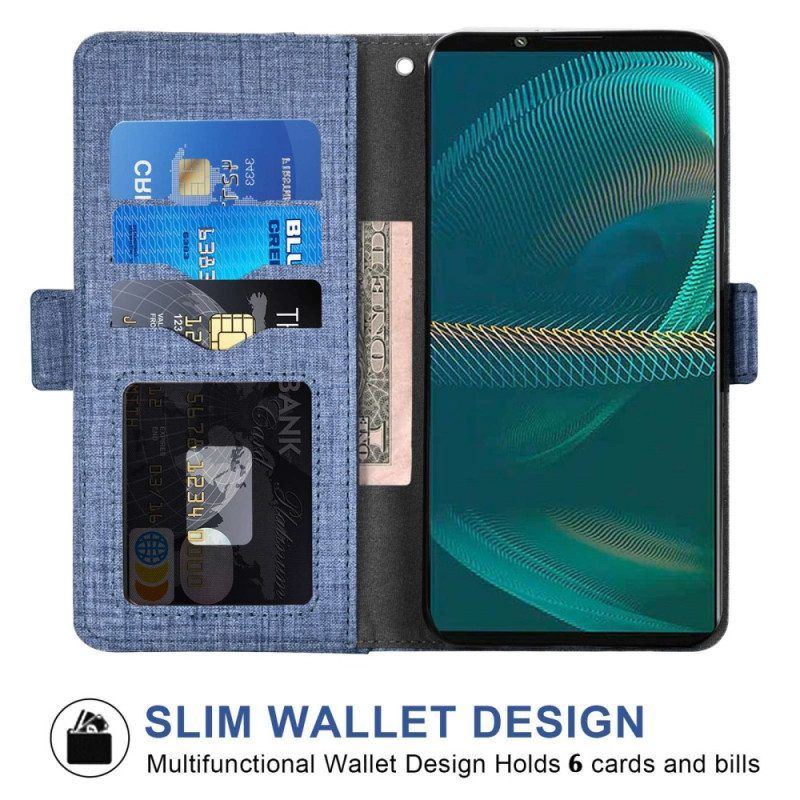 Flip Case Für Sony Xperia 5 IV Jeans Mit Drehbarem Kartenhalter