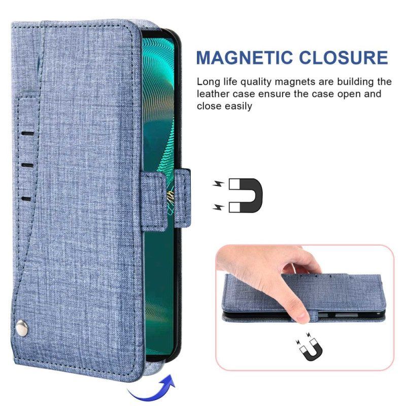 Flip Case Für Sony Xperia 5 IV Jeans Mit Drehbarem Kartenhalter