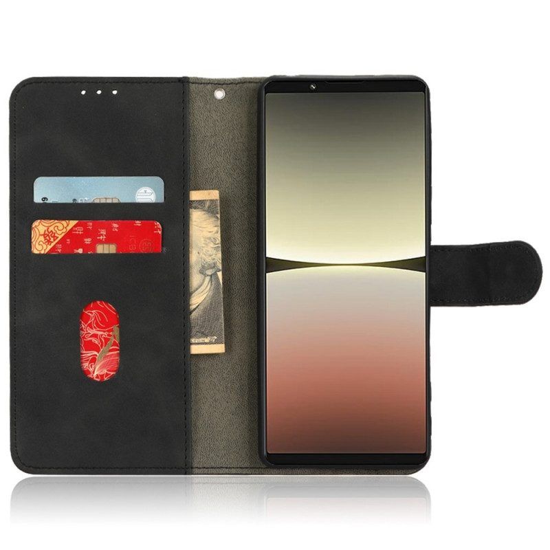 Flip Case Für Sony Xperia 5 IV Mit Kordel Riemchenledereffekt