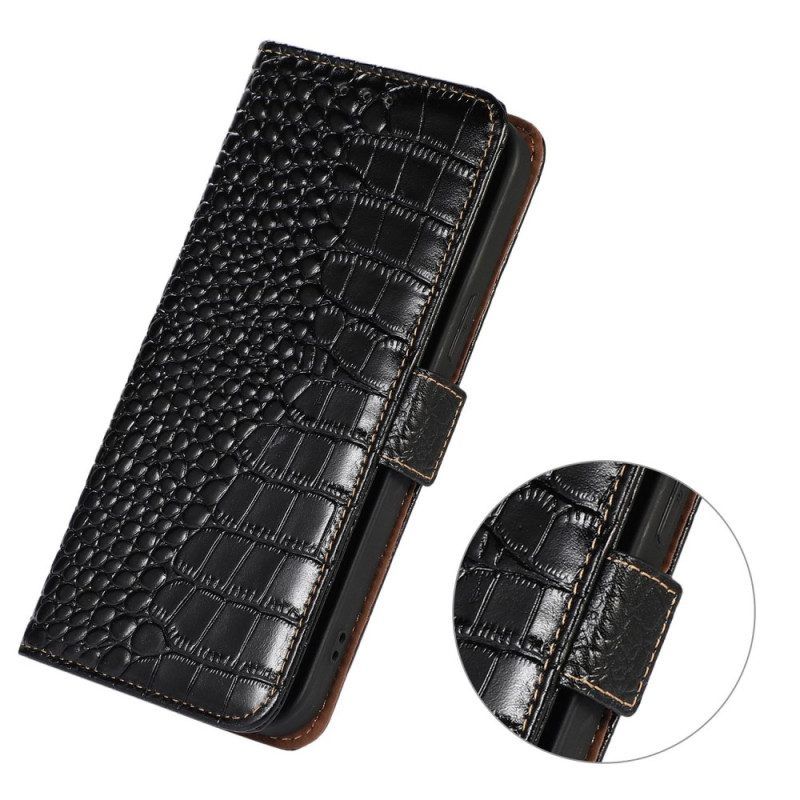 Flip Case Für Sony Xperia 5 IV Rfid Im Krokodil-stil