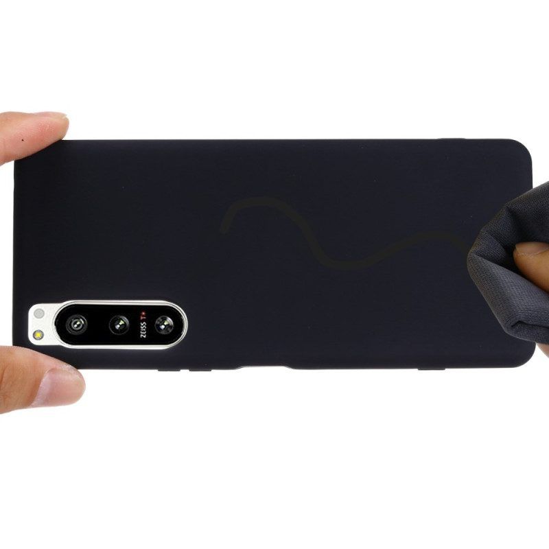 Handyhülle Für Sony Xperia 5 IV Mit Kordel Riemchen Aus Flüssigem Silikon