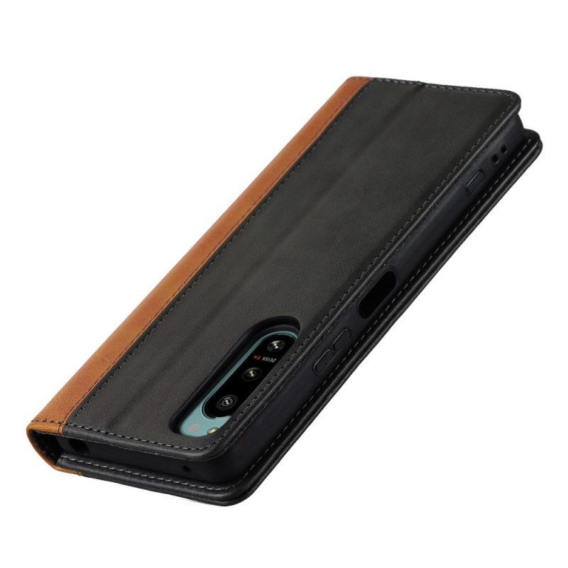 Schutzhülle Für Sony Xperia 5 IV Flip Case Zweifarbiger Ledereffekt