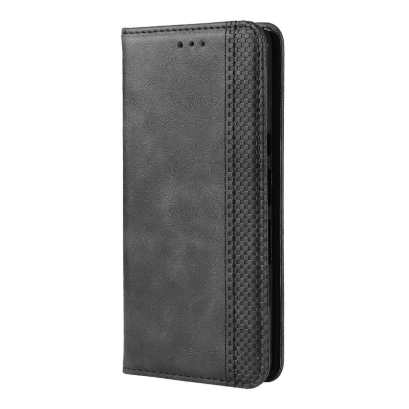 Flip Case Sony Xperia L3 Schwarz Vintage Leder Designstil