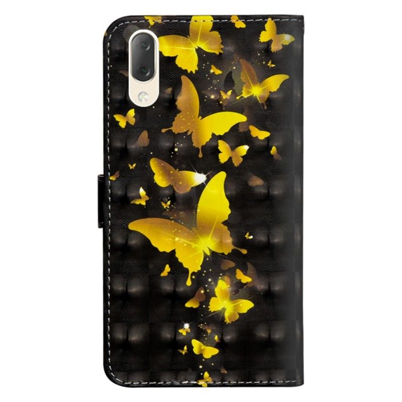 Lederhüllen Sony Xperia L3 Gelbe Schmetterlinge