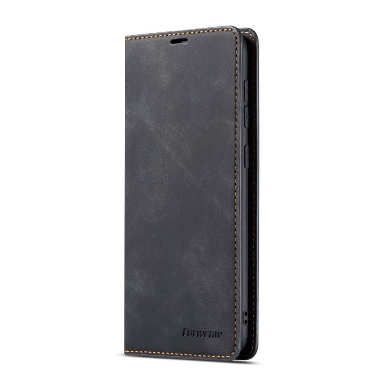 Flip Case Samsung Galaxy A20E Schwarz Forwenw Ledereffekt