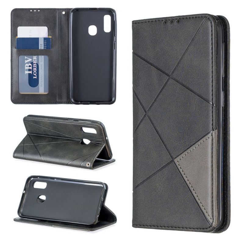 Flip Case Samsung Galaxy A20E Schwarz Künstlerstil